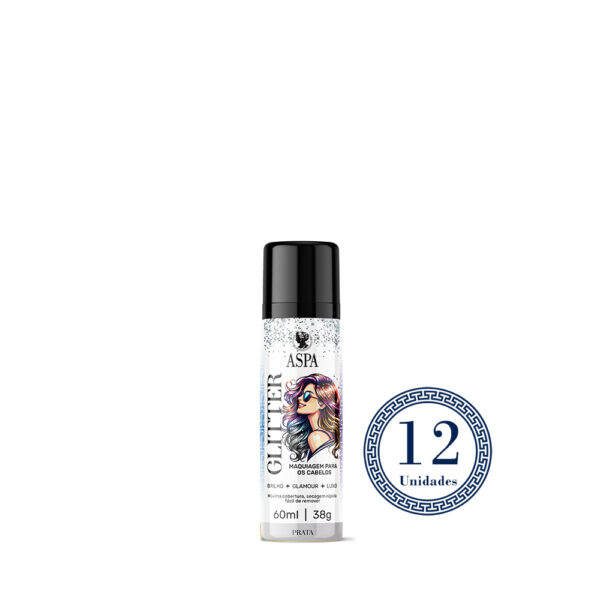 12 Aspa Glitter Prata 60ML