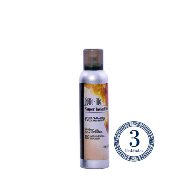 3 Super Instant Hair Maquiagem Para Calvície - Colorific 220ml