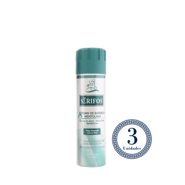 3 Sérifos Espuma de barbear Mentolada 220ml
