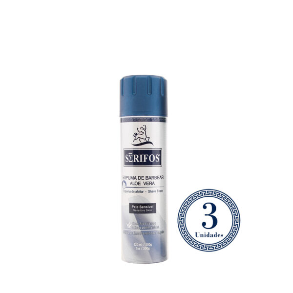 3 Sérifos Espuma de barbear Aloe Vera 220ml